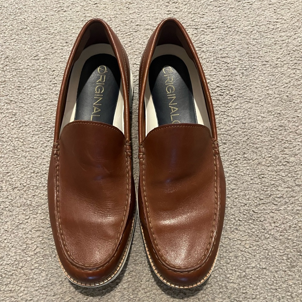 Cole Haan Brown Leather Loafers with Classic Design